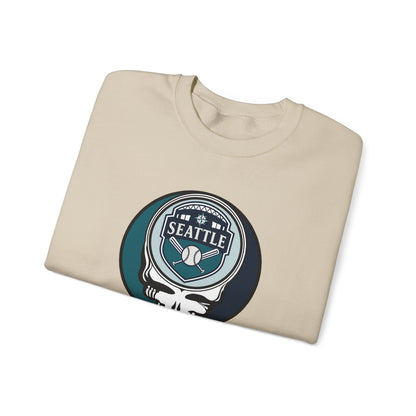 Seattle Mariners Grateful Dead Stealie Crewneck Sweatshirt - MLB