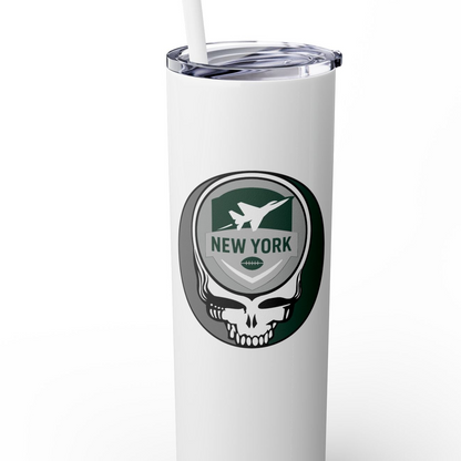 New York Football Skinny Tumbler with Straw, 20oz - NFL