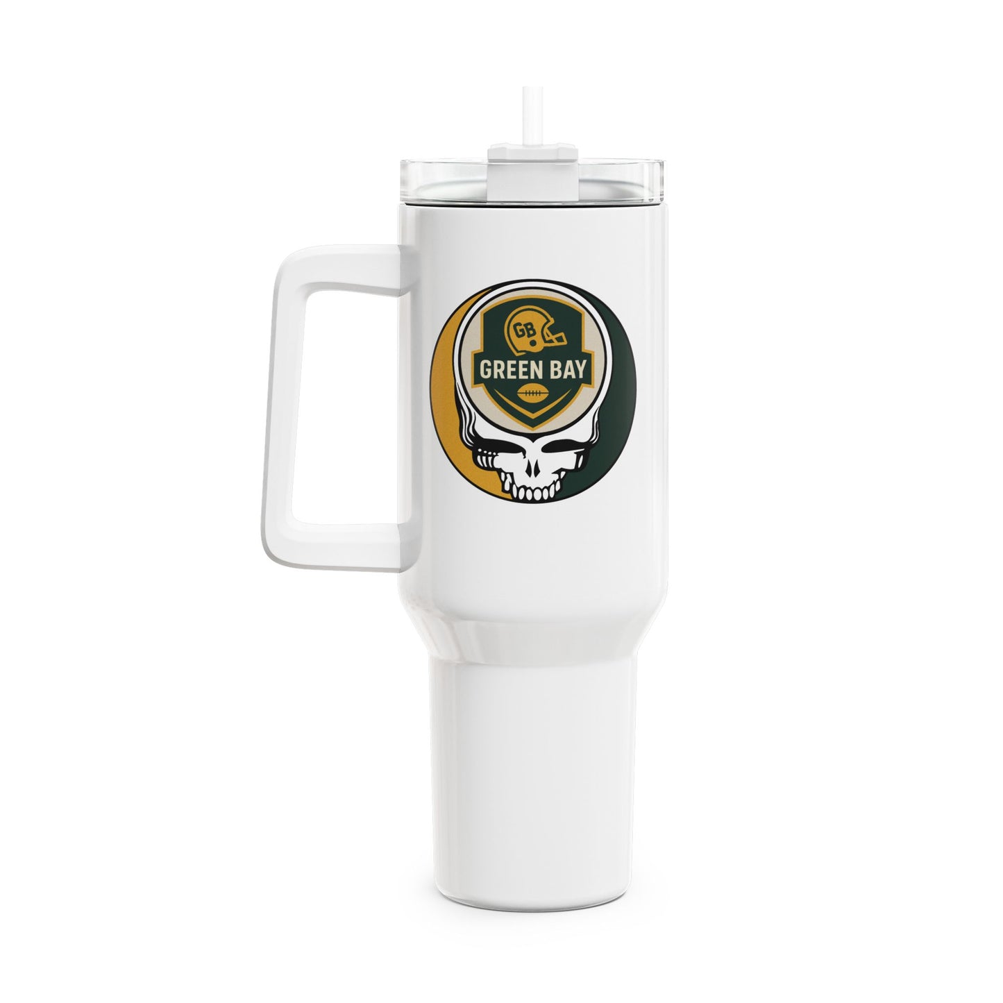 Green Bay Football Stealie "Fat Man" Tumbler,  Double Insulated 40oz Travel Mug