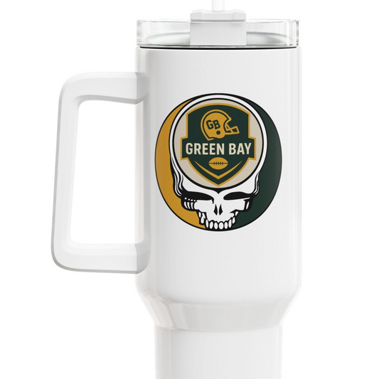 Green Bay Football Stealie "Fat Man" Tumbler,  Double Insulated 40oz Travel Mug