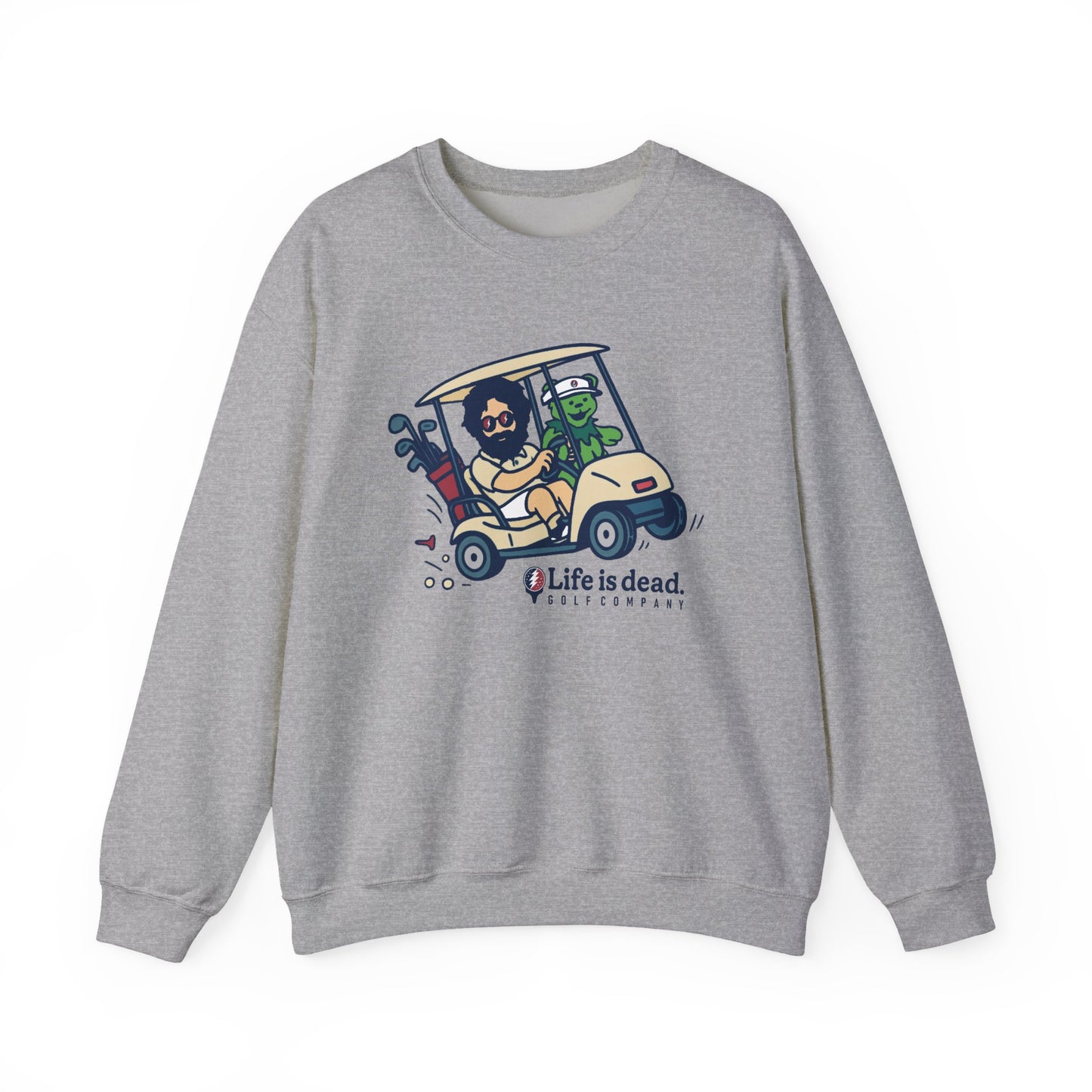 Joy Ridin' Jerry and The Bear | Life is dead. Crewneck Sweatshirt