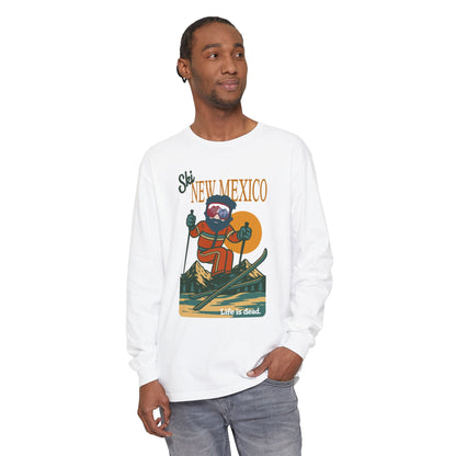 Ski New Mexico - Life is dead. Mountain Collection Garment-Dyed Long Sleeve T-Shirt
