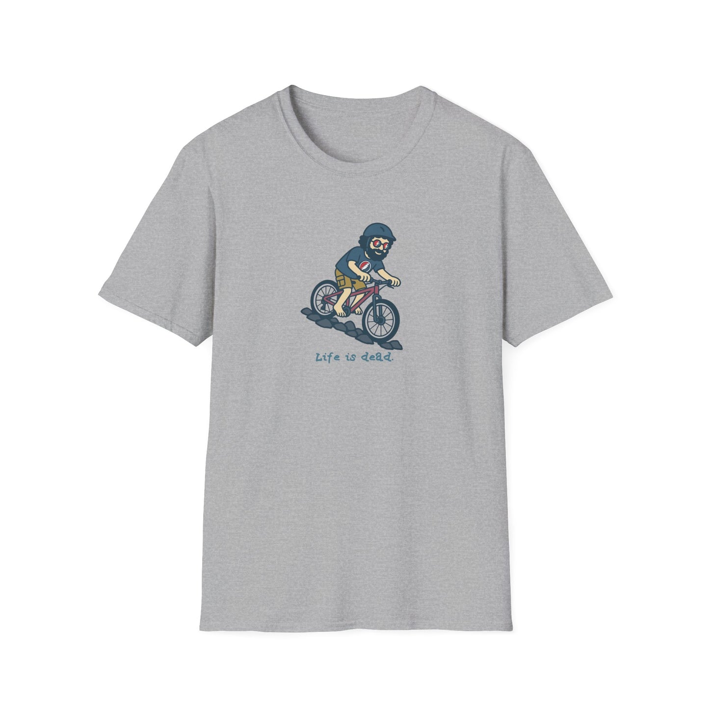 Mountain Bikin' Jerry - Life is dead. Grateful Dead TShirt
