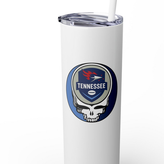 Tennessee Football Stealie Skinny Tumbler with Straw, 20oz - NFL