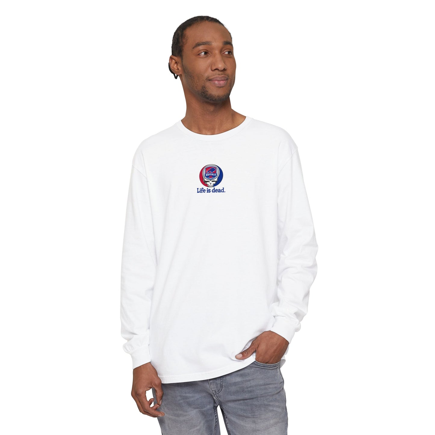 Life is dead. Grateful Grateful Gridiron Collection Buffalo Football Stealie Garment-Dyed Long Sleeve