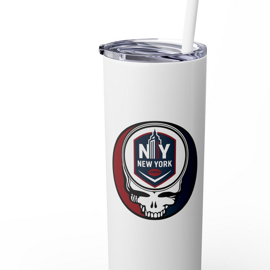 New York Football Stealie Skinny Tumbler with Straw, 20oz - NFL