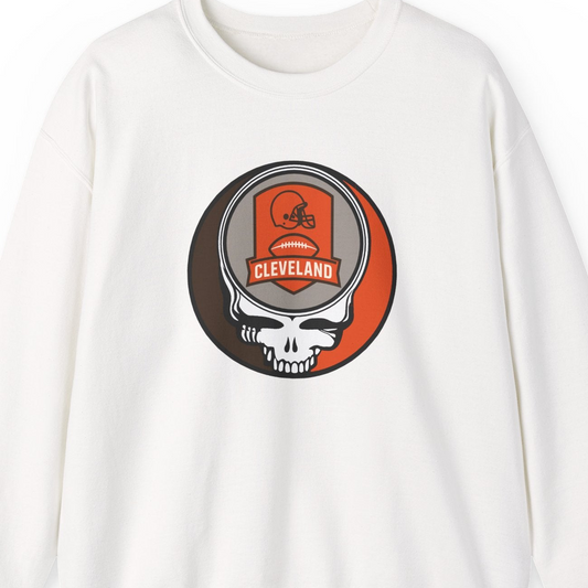 Cleveland Football Grateful Dead Stealie Crewneck Sweatshirt - NFL