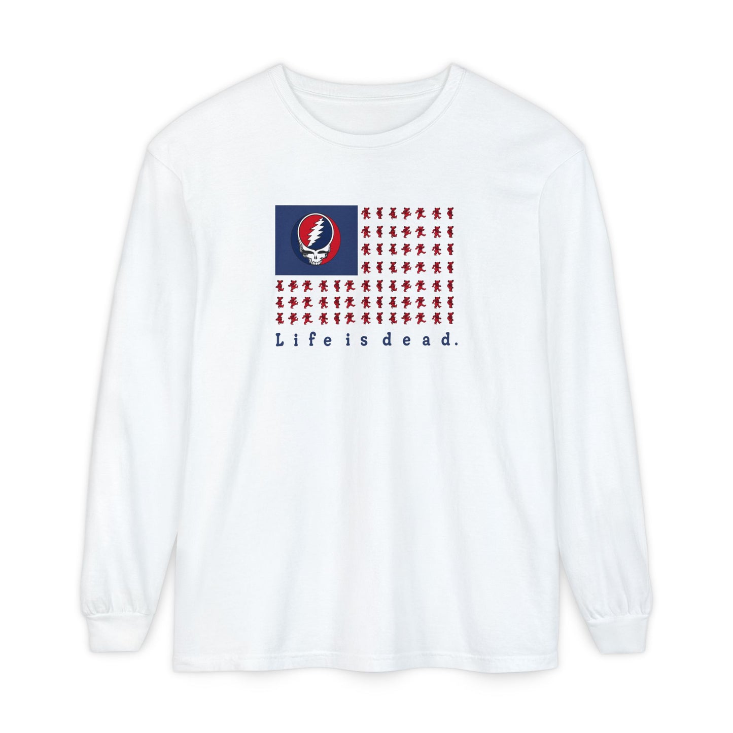 Stealie & Bears Flag Vineyard Collection Garment-Dyed Long Sleeve