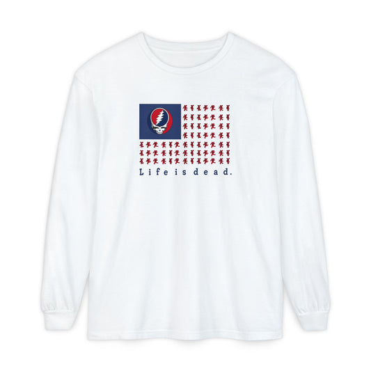 Stealie & Bears Flag Vineyard Collection Garment-Dyed Long Sleeve