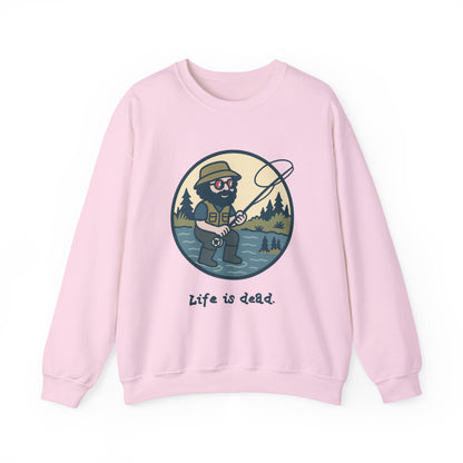 Fly Fishin' Jerry | Life is dead. Crewneck Sweatshirt