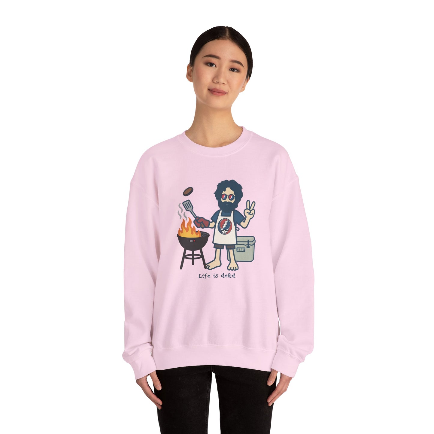 Grillin' Jerry | Life is dead. Crewneck Sweatshirt