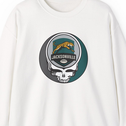 Jacksonville Football Grateful Dead Stealie Crewneck Sweatshirt - NFL
