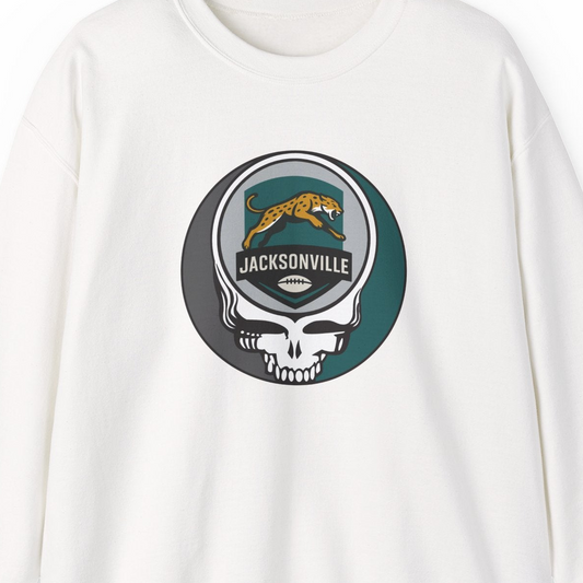 Jacksonville Football Grateful Dead Stealie Crewneck Sweatshirt - NFL