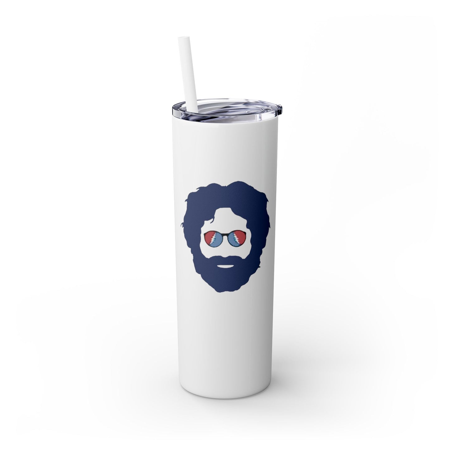 Jerry Garcia - Life is dead. Skinny Tumbler with Straw, 20oz