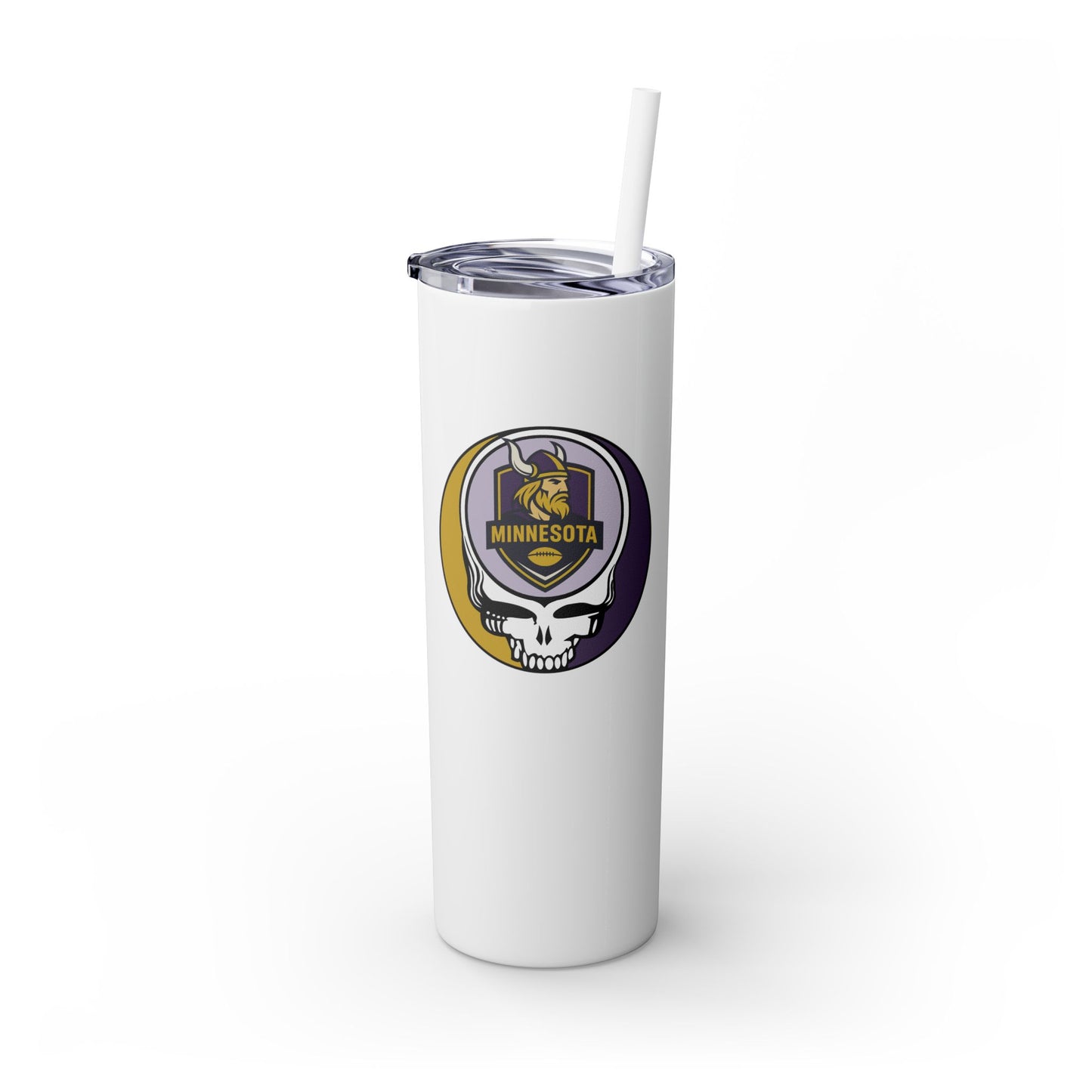 Minnesota Football Stealie Skinny Tumbler with Straw, 20oz - NFL