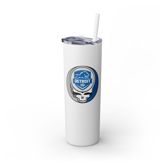 Detroit Football Stealie Skinny Tumbler with Straw, 20oz - NFL
