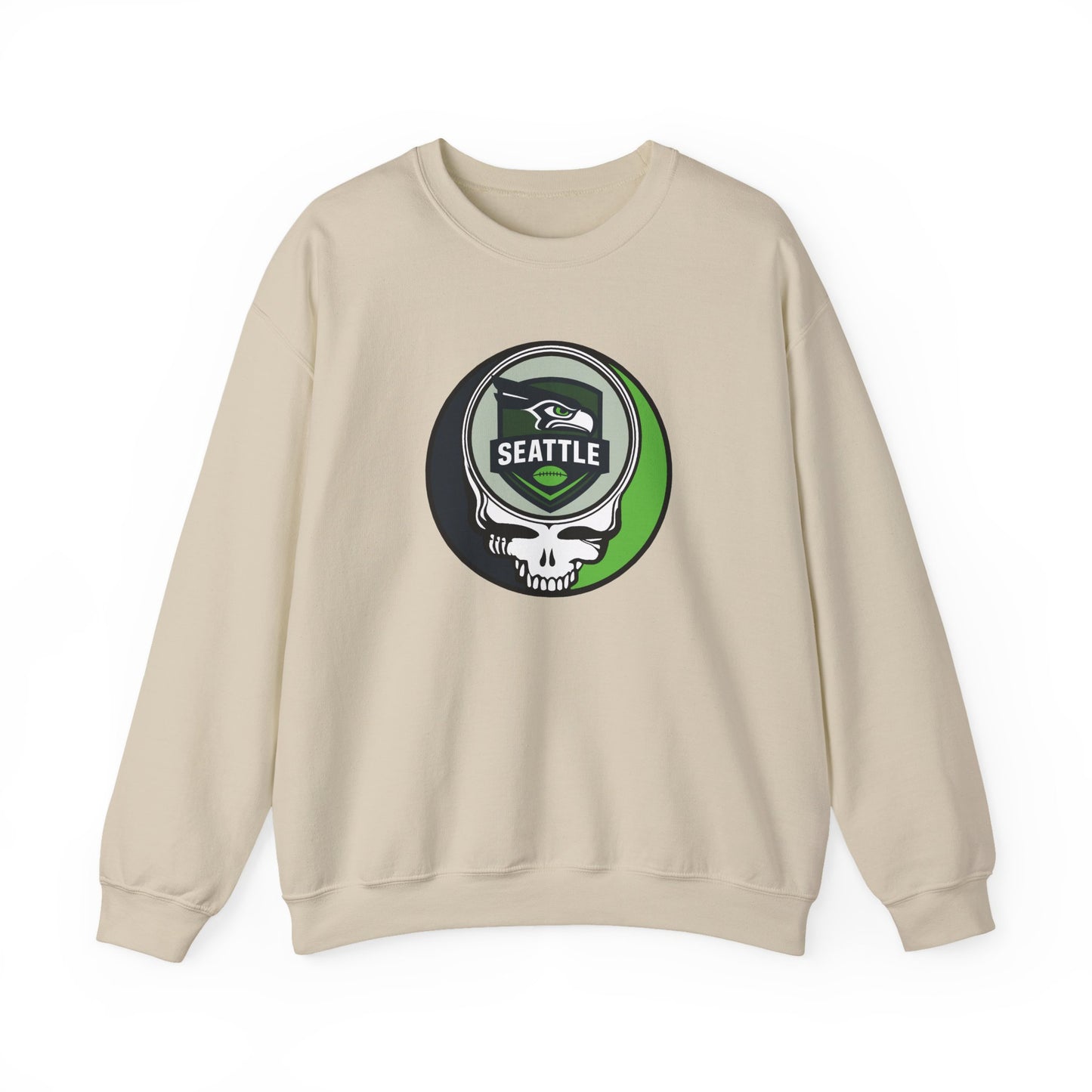 Seattle Football Grateful Dead Stealie Crewneck Sweatshirt