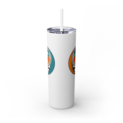 Miami Football Stealie Skinny Tumbler with Straw, 20oz - NFL