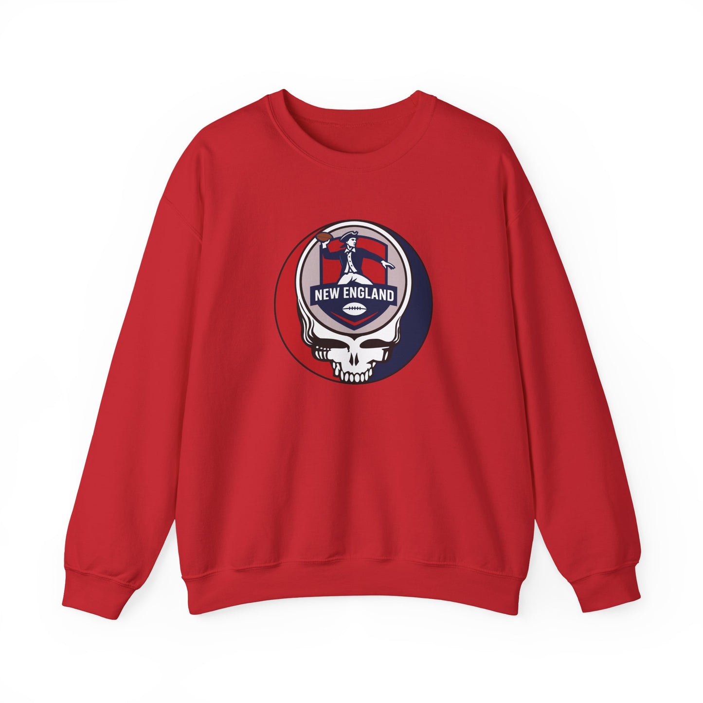 New England Football Grateful Dead Stealie Crewneck Sweatshirt - NFL