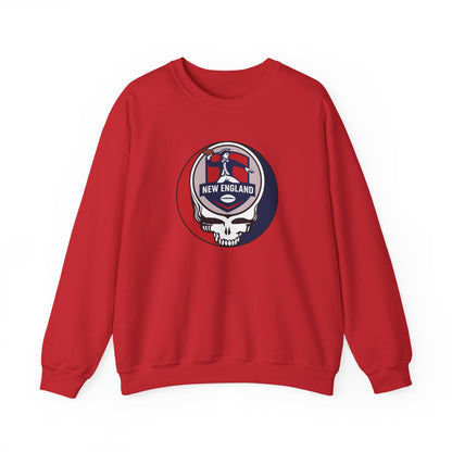 New England Football Grateful Dead Stealie Crewneck Sweatshirt - NFL