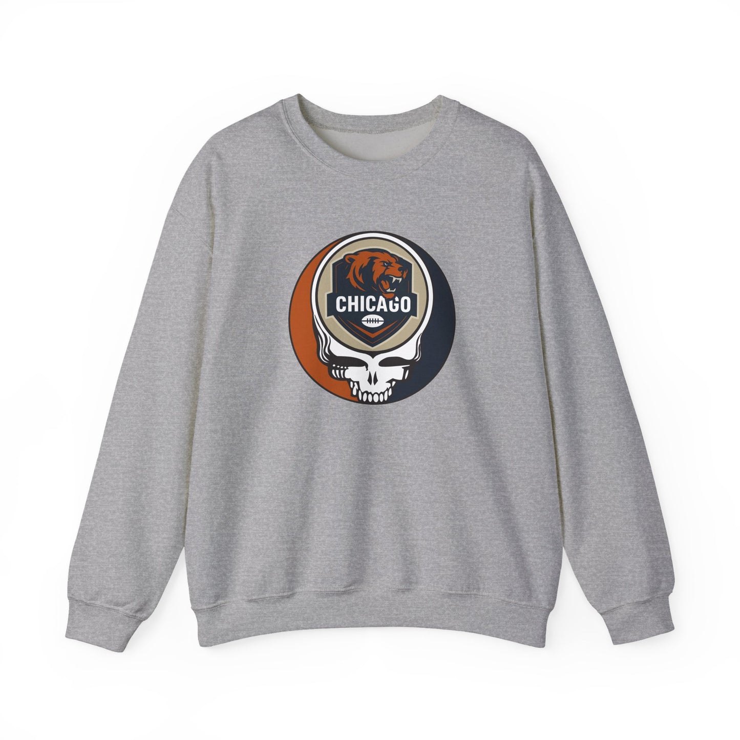 Chicago Football Grateful Dead Stealie Crewneck Sweatshirt