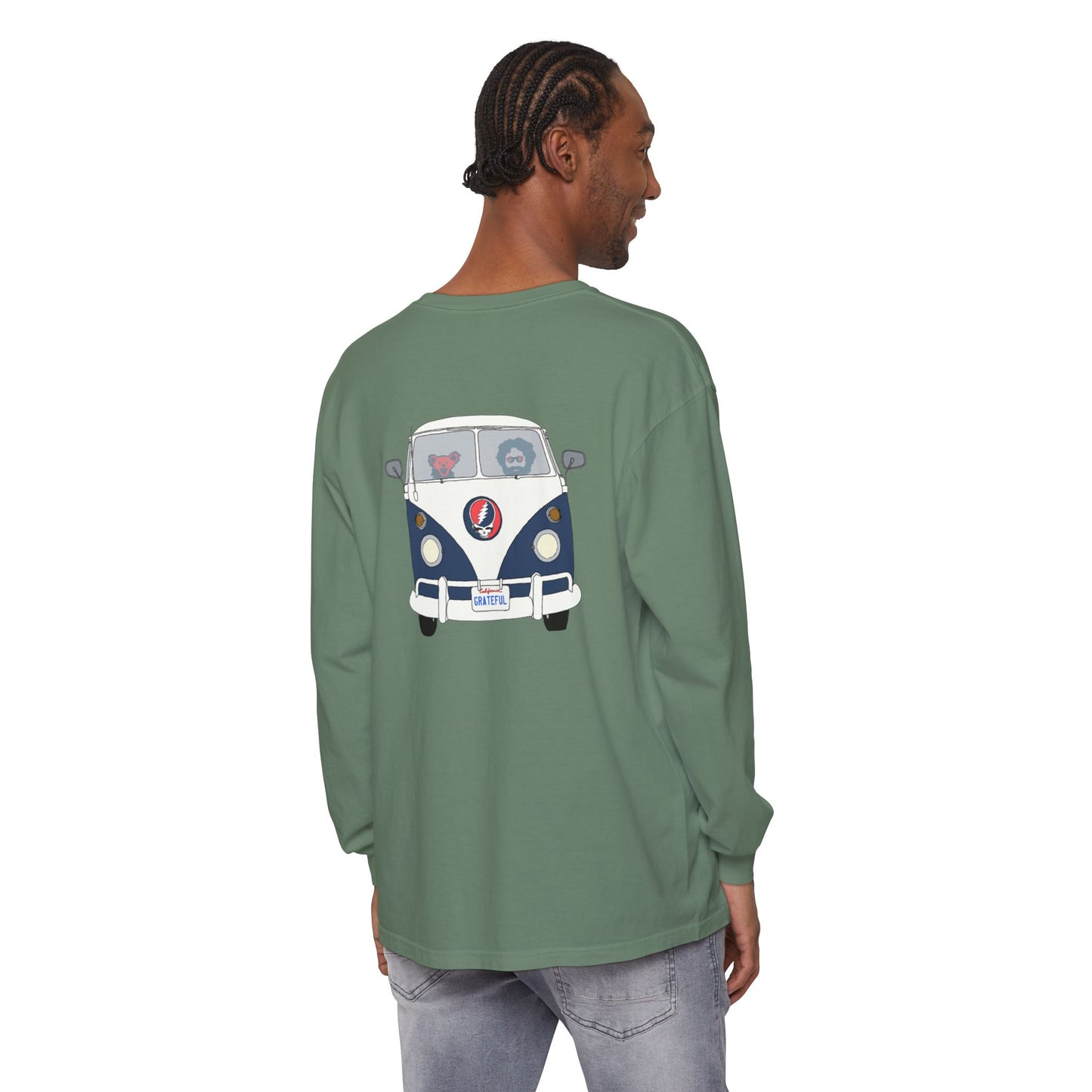 Jerry's Takin' The Bus Two-Sided Vineyard Collection Garment-dyed Long Sleeve T-Shirt