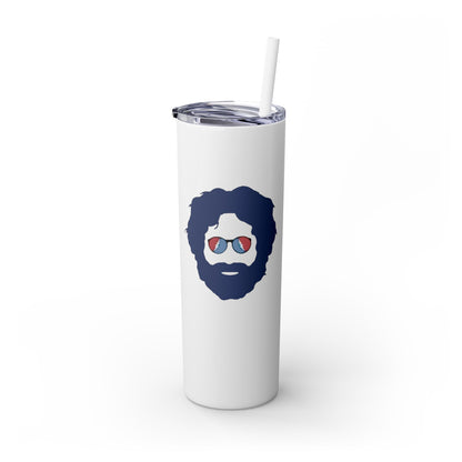 Jerry Garcia - Life is dead. Skinny Tumbler with Straw, 20oz
