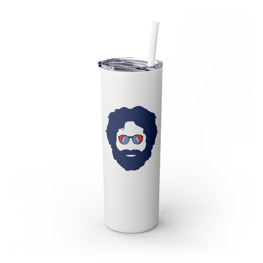 Jerry Garcia - Life is dead. Skinny Tumbler with Straw, 20oz