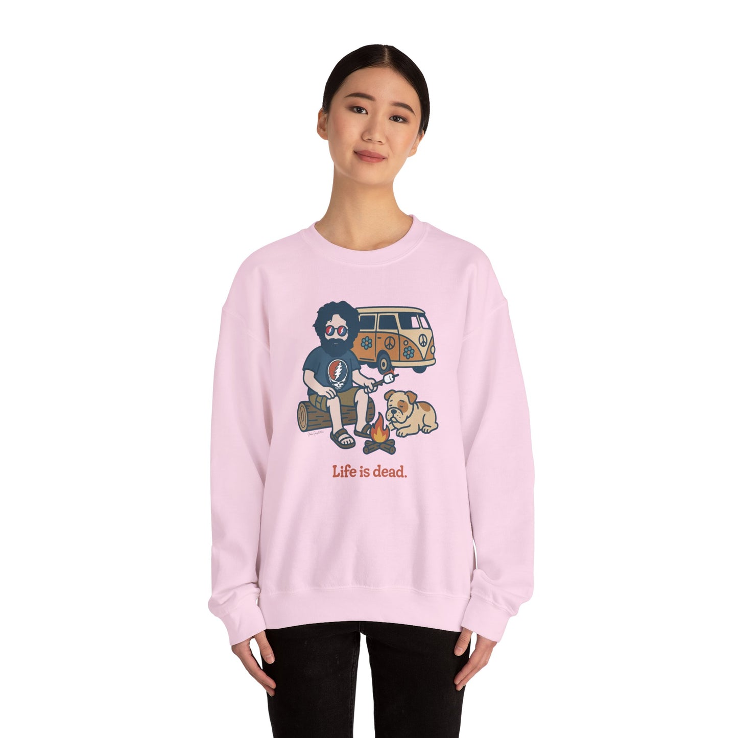Jerry and Frank are Camping | Life is dead. Crewneck Sweatshirt