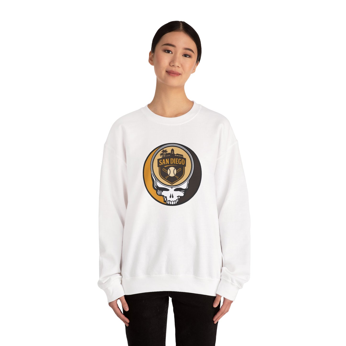 San Diego Padres Grateful Dead Stealie Crewneck Sweatshirt - MLB