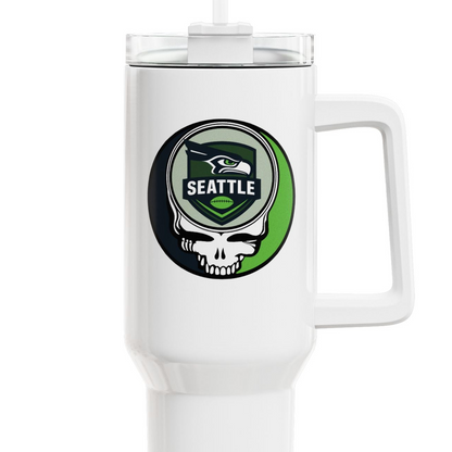Seattle Football Stealie "Fat Man" Tumbler,  Double Insulated 40oz Travel Mug