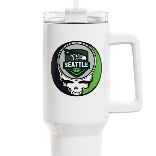 Seattle Football Stealie "Fat Man" Tumbler,  Double Insulated 40oz Travel Mug