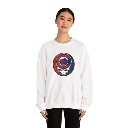 Chicago Cubs Stealie Grateful Dead Crewneck Sweatshirt - MLB