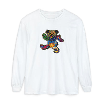 Patchwork Bear Double-Sided Vineyard Collection Garment-dyed Long Sleeve T-Shirt