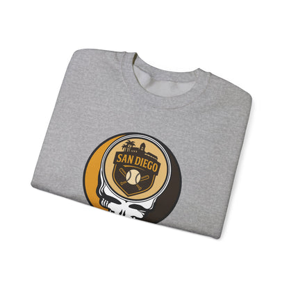 San Diego Padres Grateful Dead Stealie Crewneck Sweatshirt - MLB
