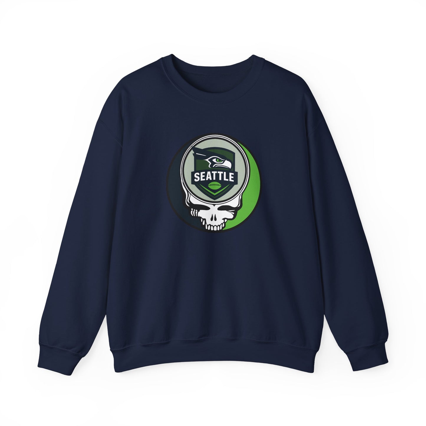 Seattle Football Grateful Dead Stealie Crewneck Sweatshirt