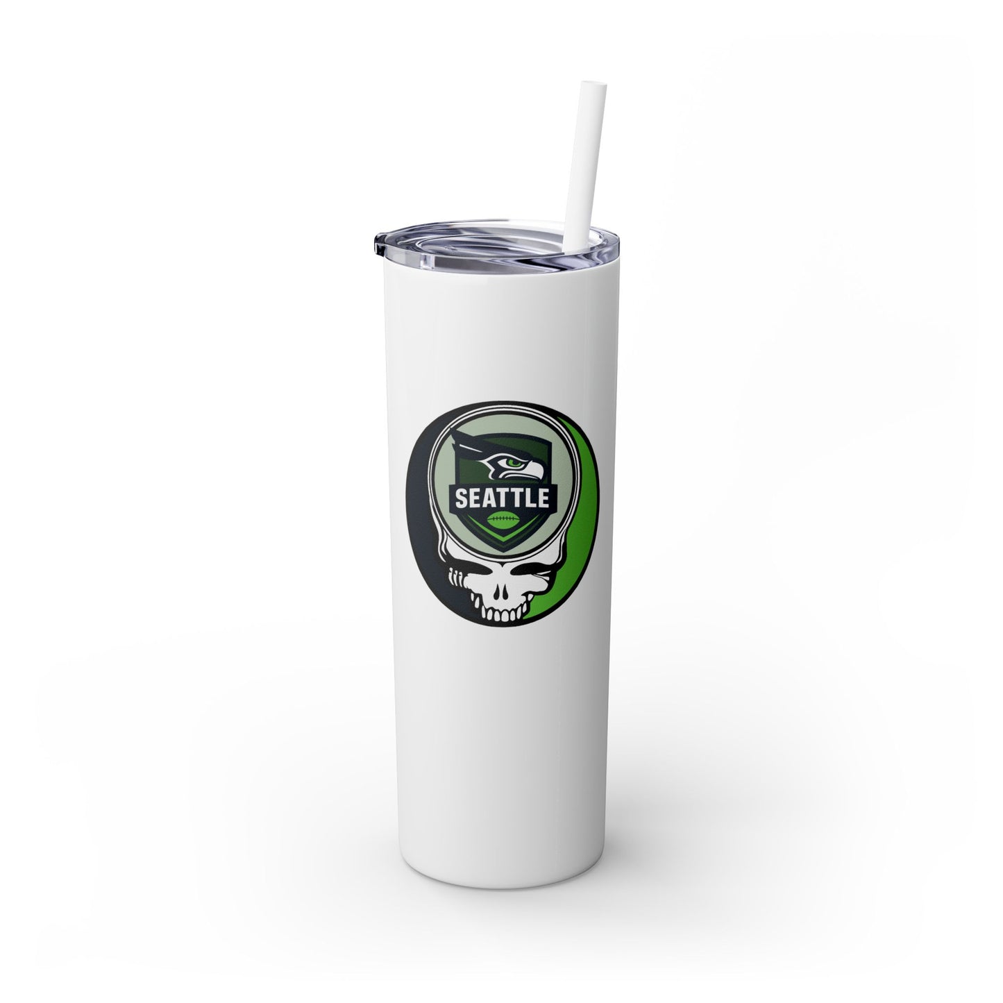 Seattle Football Stealie Skinny Tumbler with Straw, 20oz - NFL