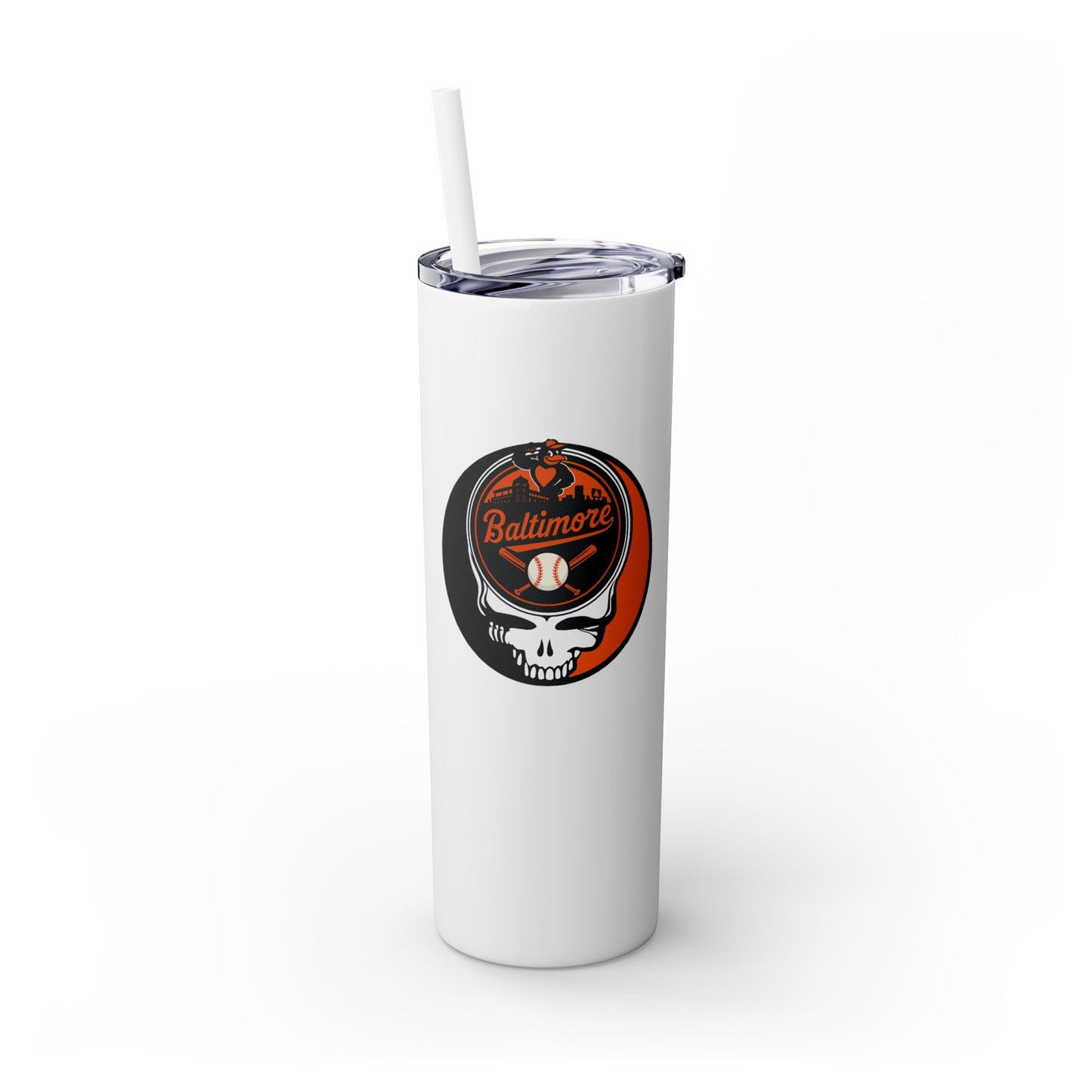 Baltimore Orioles Skinny Tumbler with Straw, 20oz