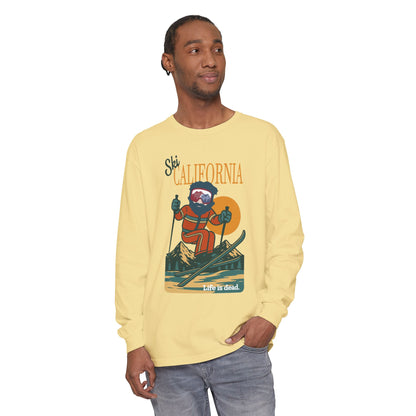 Ski California - Life is dead. Mountain Collection Garment-Dyed Long Sleeve T-Shirt