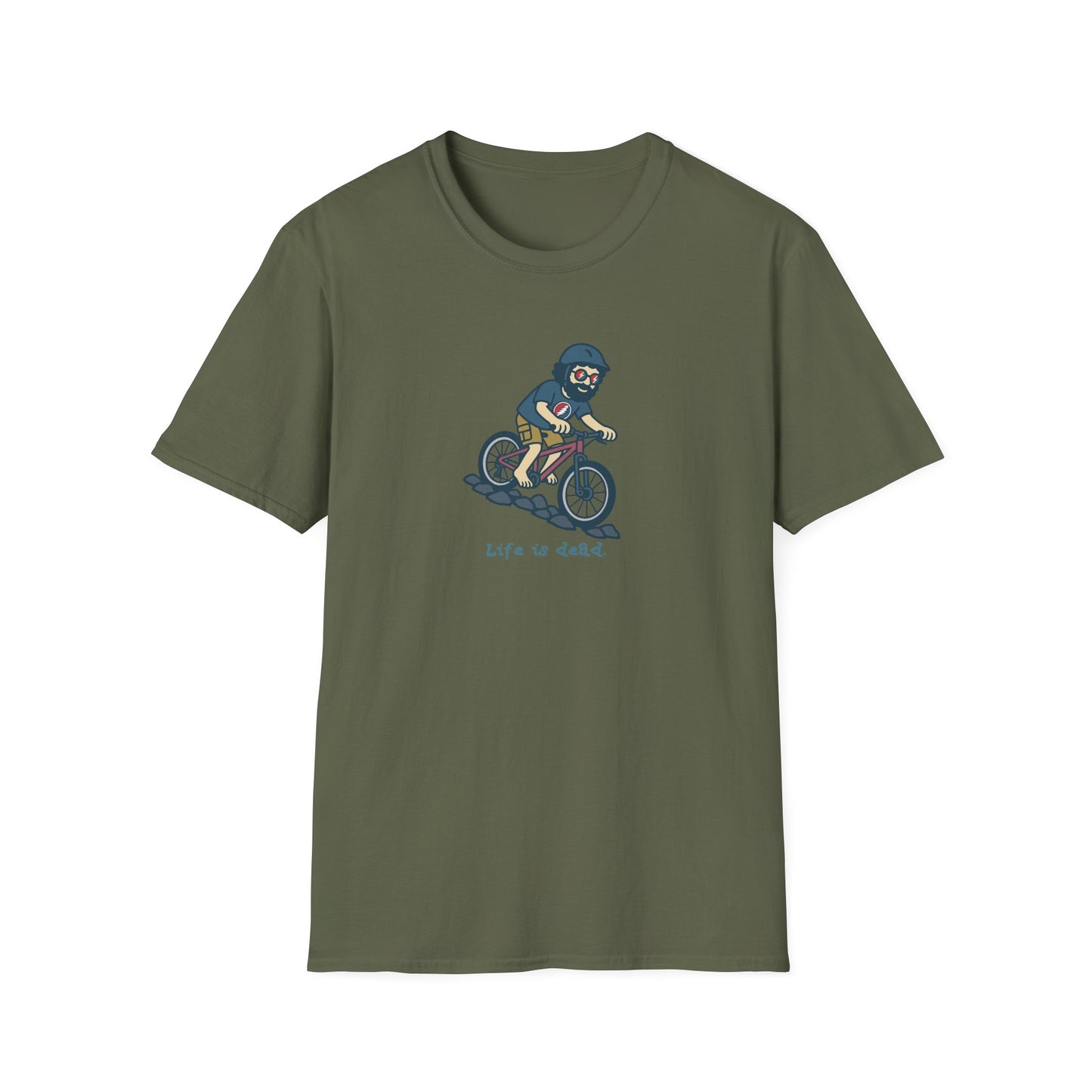 Mountain Bikin' Jerry - Life is dead. Grateful Dead TShirt