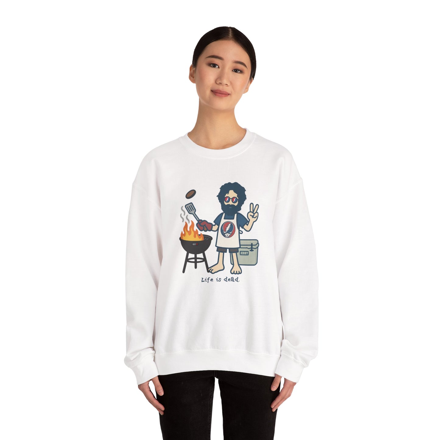 Grillin' Jerry | Life is dead. Crewneck Sweatshirt