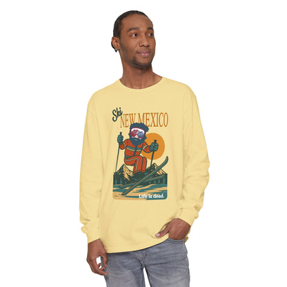 Ski New Mexico - Life is dead. Mountain Collection Garment-Dyed Long Sleeve T-Shirt