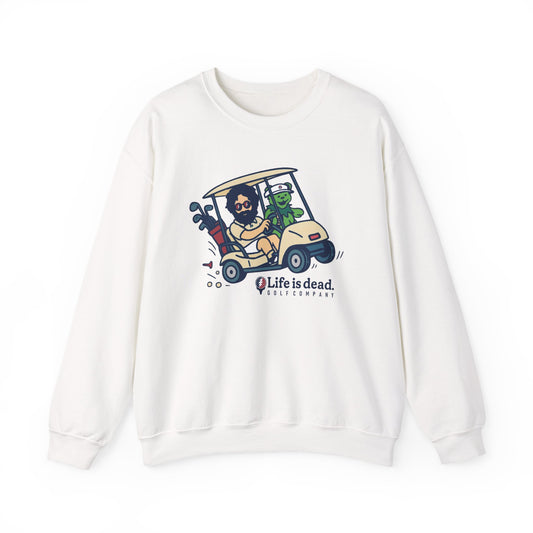 Joy Ridin' Jerry and The Bear | Life is dead. Crewneck Sweatshirt
