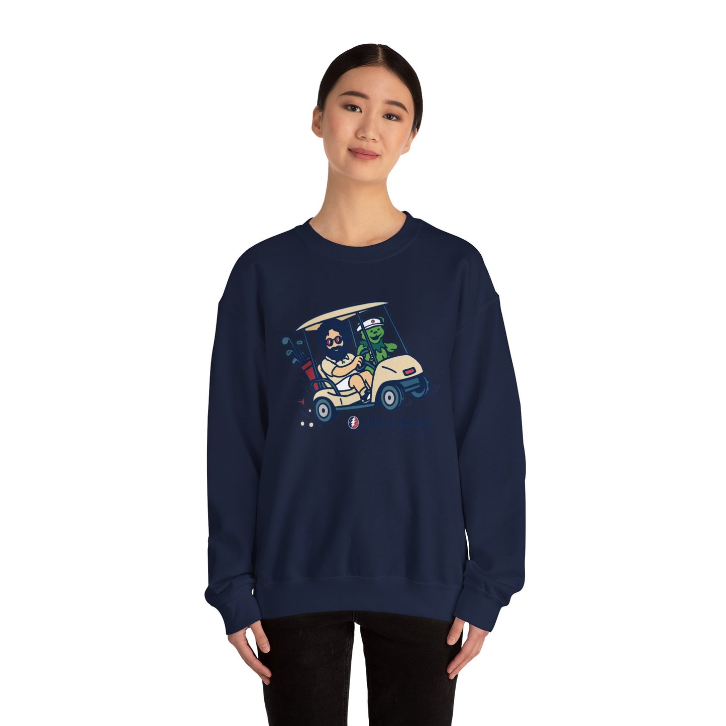 Joy Ridin' Jerry and The Bear | Life is dead. Crewneck Sweatshirt