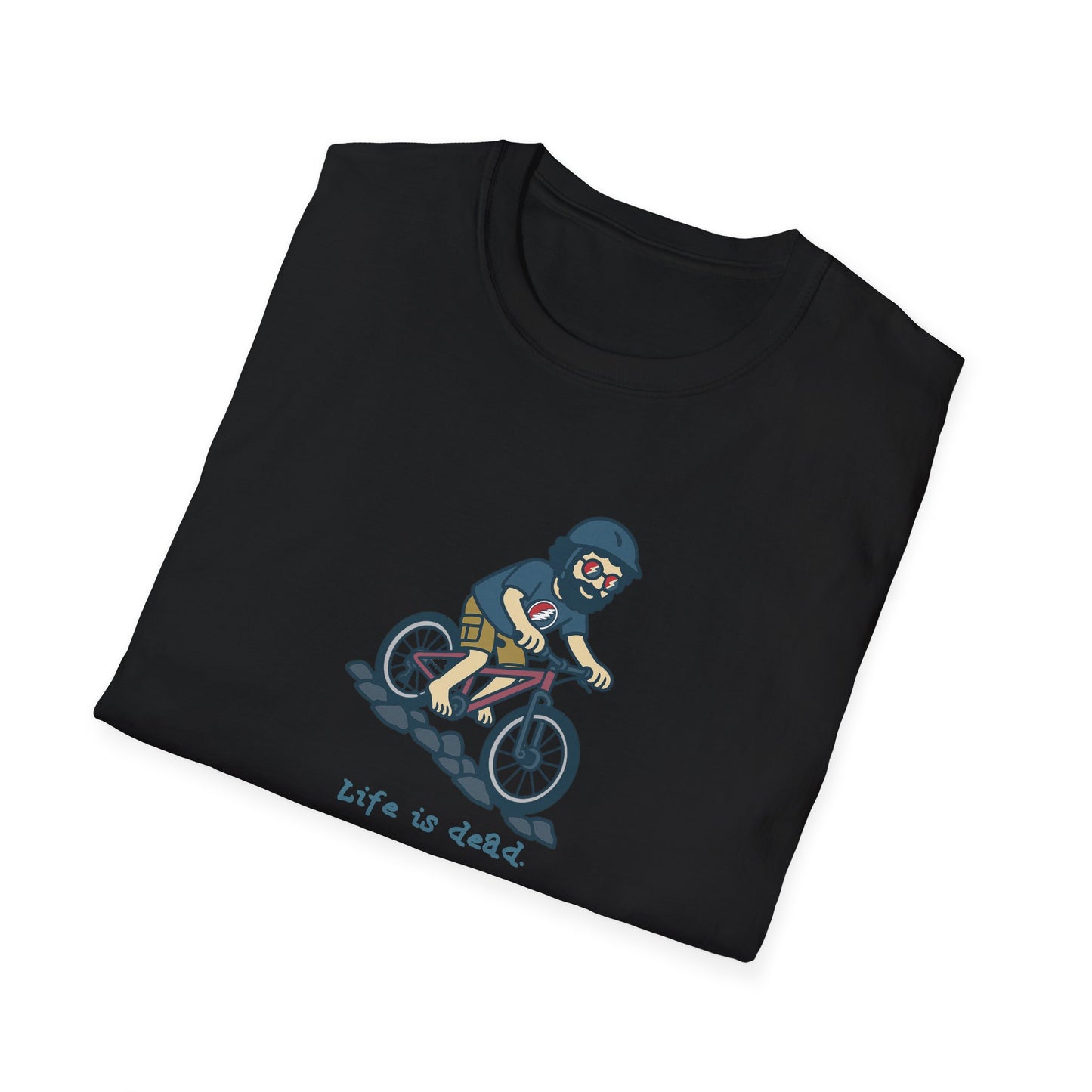 Mountain Bikin' Jerry - Life is dead. Grateful Dead TShirt