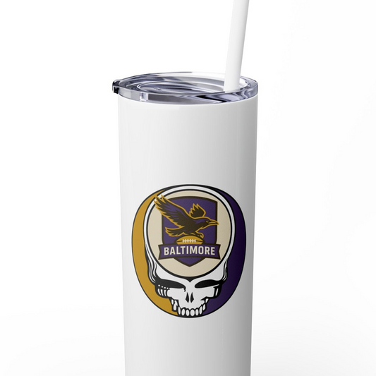Baltimore Football Stealie Skinny Tumbler with Straw, 20oz - NFL