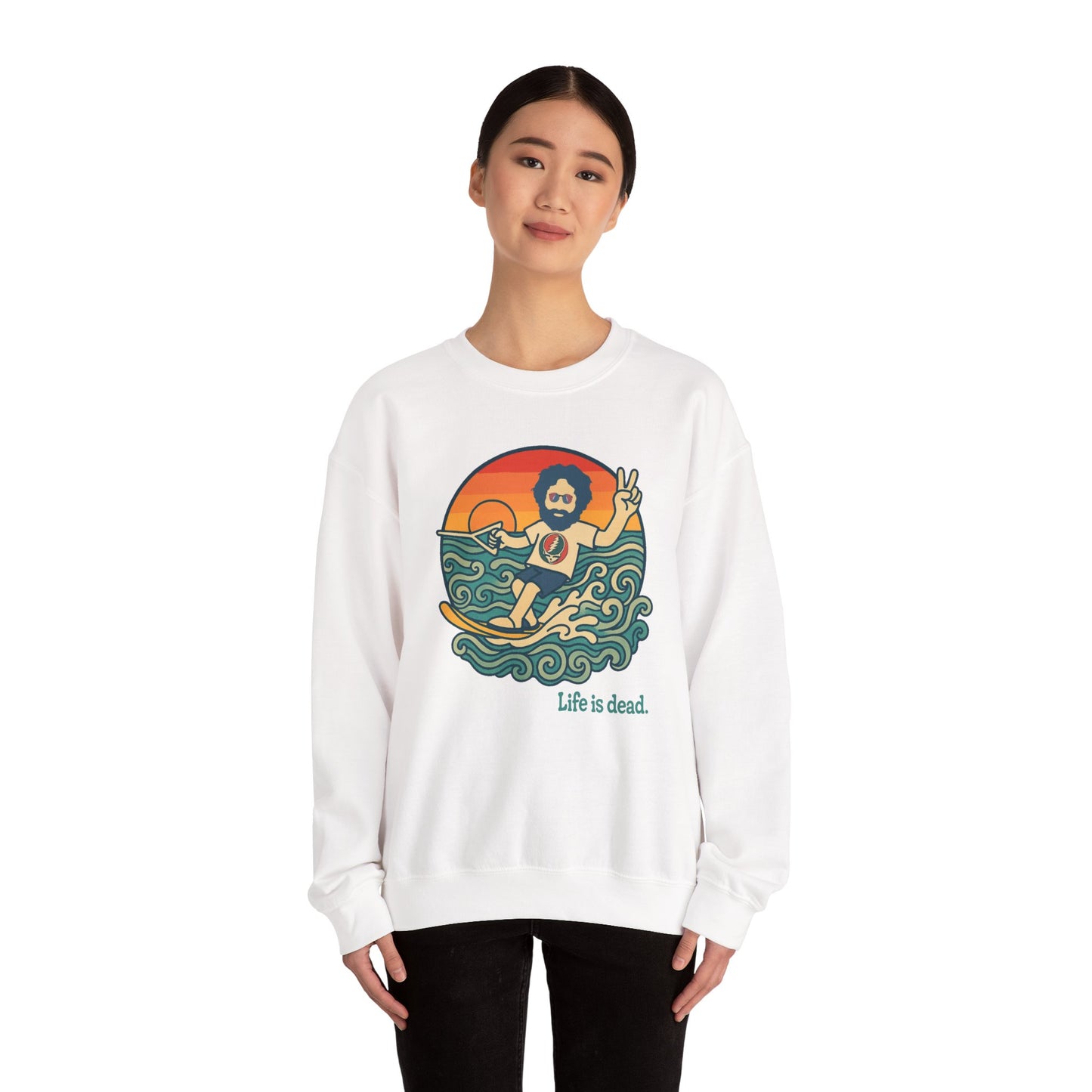 Waterskiin' Jerry Life is dead. Crewneck Sweatshirt