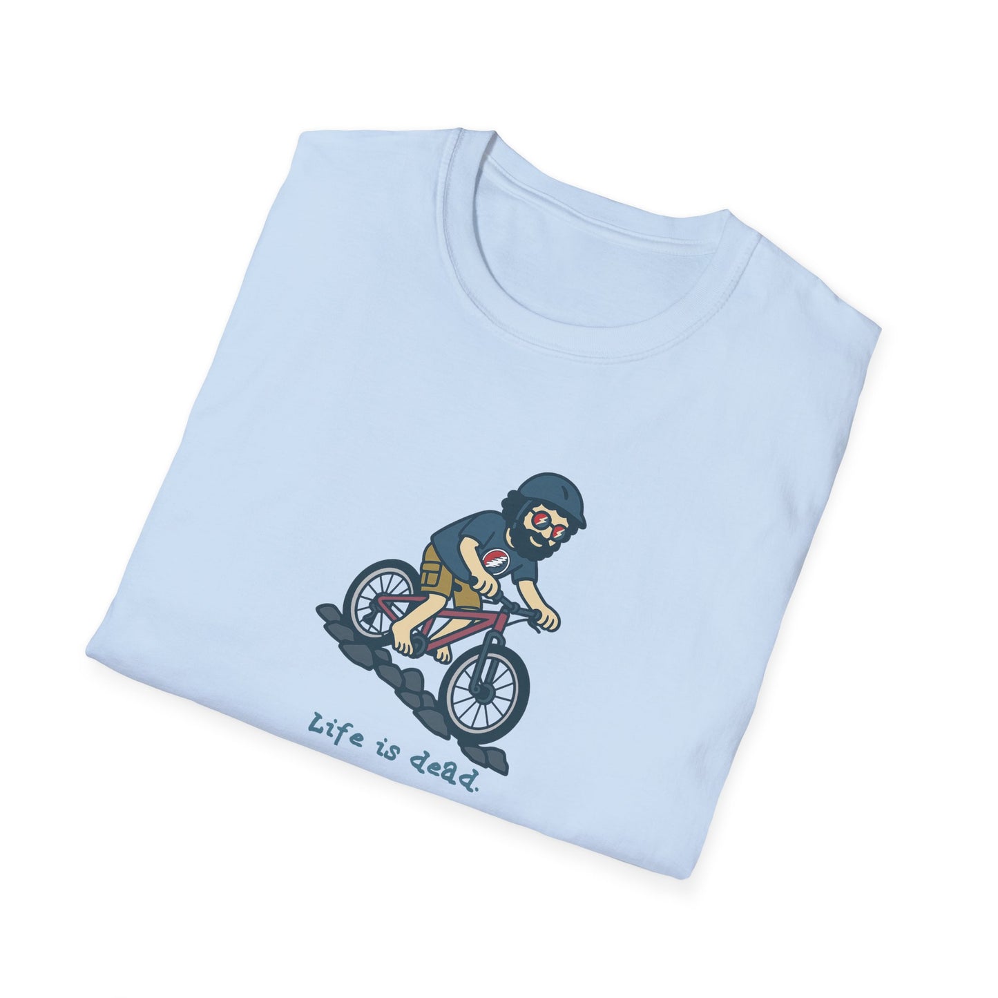 Mountain Bikin' Jerry - Life is dead. Grateful Dead TShirt