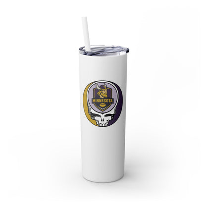 Minnesota Football Stealie Skinny Tumbler with Straw, 20oz - NFL