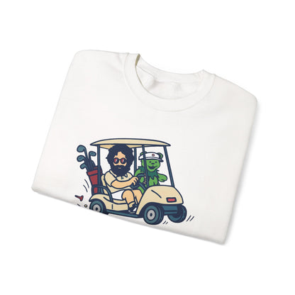 Joy Ridin' Jerry and The Bear | Life is dead. Crewneck Sweatshirt